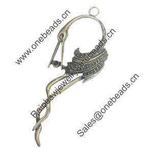 Pendant/Charm. Fashion Zinc Alloy Jewelry Findings. Lead-free. Animal 92x33mm. Sold by PC