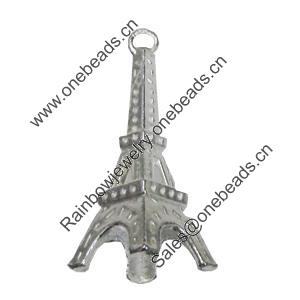 Pendant/Charm. Fashion Zinc Alloy Jewelry Findings. Lead-free. Tower 35x14mm. Sold by Bag