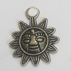 Pendant/Charm. Fashion Zinc Alloy Jewelry Findings. Lead-free. Sun 15x19mm. Sold by Bag