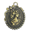 Pendant/Charm. Fashion Zinc Alloy Jewelry Findings. Lead-free. 27x19mm. Sold by Bag