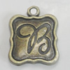 Pendant/Charm. Fashion Zinc Alloy Jewelry Findings. Lead-free. 22x15mm. Sold by Bag