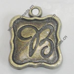 Pendant/Charm. Fashion Zinc Alloy Jewelry Findings. Lead-free. 22x15mm. Sold by Bag