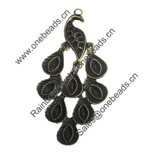 Pendant/Charm. Fashion Zinc Alloy Jewelry Findings. Lead-free. Animal 55x26mm. Sold by PC