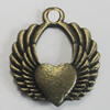 Pendant/Charm. Fashion Zinc Alloy Jewelry Findings. Lead-free. 23x18mm. Sold by Bag