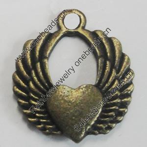 Pendant/Charm. Fashion Zinc Alloy Jewelry Findings. Lead-free. 23x18mm. Sold by Bag