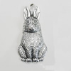 Pendant/Charm. Fashion Zinc Alloy Jewelry Findings. Lead-free. Animal 12x26mm. Sold by Bag