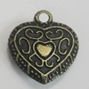 Pendant/Charm. Fashion Zinc Alloy Jewelry Findings. Lead-free. Heart 13x16mm. Sold by Bag