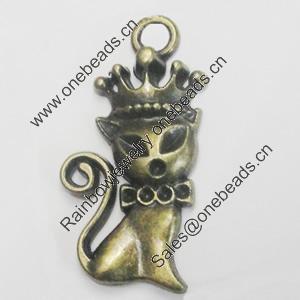 Pendant/Charm. Fashion Zinc Alloy Jewelry Findings. Lead-free. Animal 30x15mm. Sold by Bag