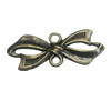 Connetor. Fashion Zinc Alloy Jewelry Findings. Lead-free. Bowknot 10x28mm. Sold by Bag