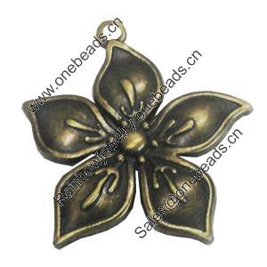 Pendant/Charm. Fashion Zinc Alloy Jewelry Findings. Lead-free. Flower 35x32mm. Sold by Bag