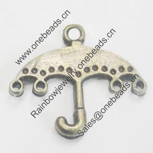 Pendant/Charm. Fashion Zinc Alloy Jewelry Findings. Lead-free. Umbrella 22x25mm.Sold by Bag