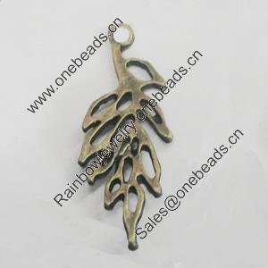 Pendant/Charm. Fashion Zinc Alloy Jewelry Findings. Lead-free. Leaf 29x11mm. Sold by Bag