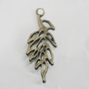 Pendant/Charm. Fashion Zinc Alloy Jewelry Findings. Lead-free. Leaf 29x11mm. Sold by Bag