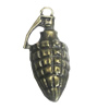 Pendant/Charm. Fashion Zinc Alloy Jewelry Findings. Lead-free. Grenades 39x17mm. Sold by Bag