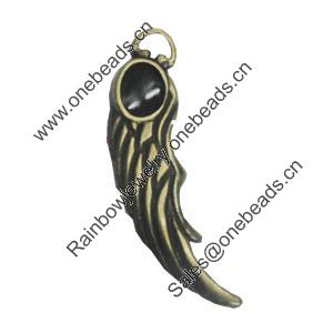 Zinc Alloy Enamel Pendant. Fashion Jewelry Findings. Lead-free. Wings 36x8mm. Sold by Bag