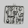 Pendant/Charm. Fashion Zinc Alloy Jewelry Findings. Lead-free. 23x27mm. Sold by Bag