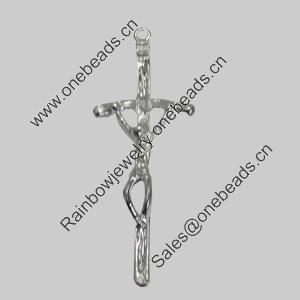 Pendant/Charm. Fashion Zinc Alloy Jewelry Findings. Lead-free. 44x16mm. Sold by Bag