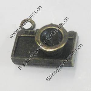 Pendant/Charm. Fashion Zinc Alloy Jewelry Findings. Lead-free. Camera 12x16mm. Sold by Bag