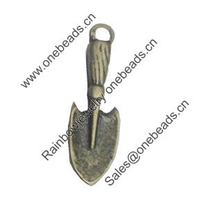 Pendant/Charm. Fashion Zinc Alloy Jewelry Findings. Lead-free. Shovel 23x6mm. Sold by Bag