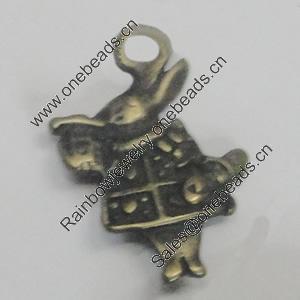 Pendant/Charm. Fashion Zinc Alloy Jewelry Findings. Lead-free. Animal 13x19mm. Sold by Bag