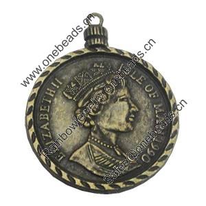 Pendant/Charm. Fashion Zinc Alloy Jewelry Findings. Lead-free. 35x27mm. Sold by Bag