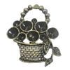 Pendant/Charm. Fashion Zinc Alloy Jewelry Findings. Lead-free. Flower Basket 34x25mm. Sold by Bag