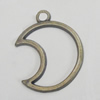Pendant/Charm. Fashion Zinc Alloy Jewelry Findings. Lead-free. Moon 26x20mm. Sold by Bag