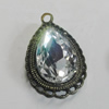 Zinc Alloy Peadant With Crystal Beads. Fashion Jewelry Findings. 28x18mm. Sold by PC