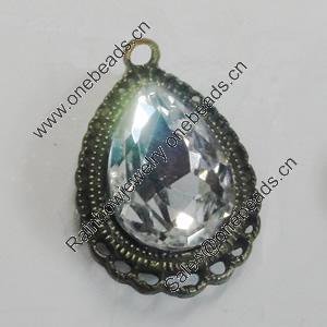 Zinc Alloy Peadant With Crystal Beads. Fashion Jewelry Findings. 28x18mm. Sold by PC