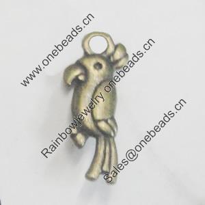 Pendant/Charm. Fashion Zinc Alloy Jewelry Findings. Lead-free. Animal 19x8mm. Sold by Bag