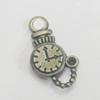 Pendant/Charm. Fashion Zinc Alloy Jewelry Findings. Lead-free. Clock 16x8mm. Sold by Bag