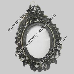 Zinc Alloy Cabochon Settings. Fashion Jewelry Findings. Lead-free. 65x42mm. Inner Dia:36x28mm. Sold by PC