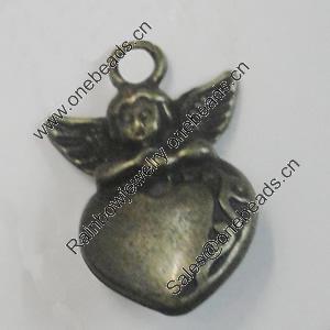 Pendant/Charm. Fashion Zinc Alloy Jewelry Findings. Lead-free. Angel 24x16mm. Sold by Bag