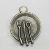 Pendant/Charm. Fashion Zinc Alloy Jewelry Findings. Lead-free. Cutlery 14x18mm. Sold by Bag