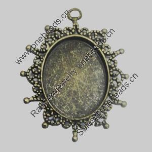 Zinc Alloy Cabochon Settings. Fashion Jewelry Findings. Lead-free. 41x30mm. Inner Dia:25x19mm. Sold by Bag