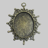 Zinc Alloy Cabochon Settings. Fashion Jewelry Findings. Lead-free. 41x30mm. Inner Dia:25x19mm. Sold by Bag