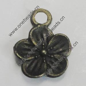 Pendant/Charm. Fashion Zinc Alloy Jewelry Findings. Lead-free. Flower 11x15mm. Sold by Bag
