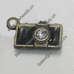 Pendant/Charm. Fashion Zinc Alloy Jewelry Findings. Lead-free. Camera 10x14mm. Sold by Bag