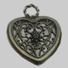 Pendant/Charm. Fashion Zinc Alloy Jewelry Findings. Lead-free. Heart 35x27mm. Sold by Bag