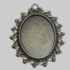 Zinc Alloy Cabochon Settings. Fashion Jewelry Findings. Lead-free. 36x28mm. Inner Dia:24x17mm. Sold by Bag