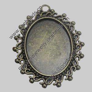 Zinc Alloy Cabochon Settings. Fashion Jewelry Findings. Lead-free. 36x28mm. Inner Dia:24x17mm. Sold by Bag
