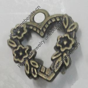 Pendant/Charm. Fashion Zinc Alloy Jewelry Findings. Lead-free. Heart 17x19mm. Sold by Bag