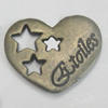 Pendant/Charm. Fashion Zinc Alloy Jewelry Findings. Lead-free. Heart 15x18mm. Sold by Bag