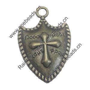 Pendant/Charm. Fashion Zinc Alloy Jewelry Findings. Lead-free. 30x19mm. Sold by Bag