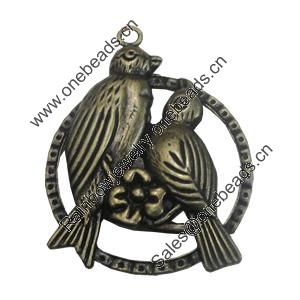 Pendant/Charm. Fashion Zinc Alloy Jewelry Findings. Lead-free. 49x37mm. Sold by PC