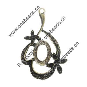 Pendant/Charm. Fashion Zinc Alloy Jewelry Findings. Lead-free. 35x21mm. Sold by Bag