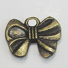 Pendant/Charm. Fashion Zinc Alloy Jewelry Findings. Lead-free. Bowknot 12x10mm. Sold by Bag
