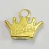 Pendant/Charm. Fashion Zinc Alloy Jewelry Findings. Lead-free. Corona 10x12mm. Sold by Bag