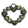 Pendant/Charm. Fashion Zinc Alloy Jewelry Findings. Lead-free. Heart 24x25mm. Sold by Bag