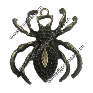 Pendant/Charm. Fashion Zinc Alloy Jewelry Findings. Lead-free. Animal 43x38mm. Sold by PC